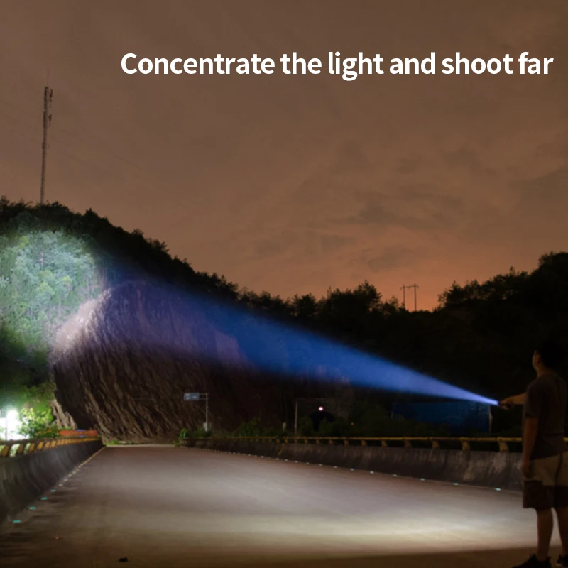 A100 Outdoor LED Flashlight Rechargeable Zoom Mini Power Torch