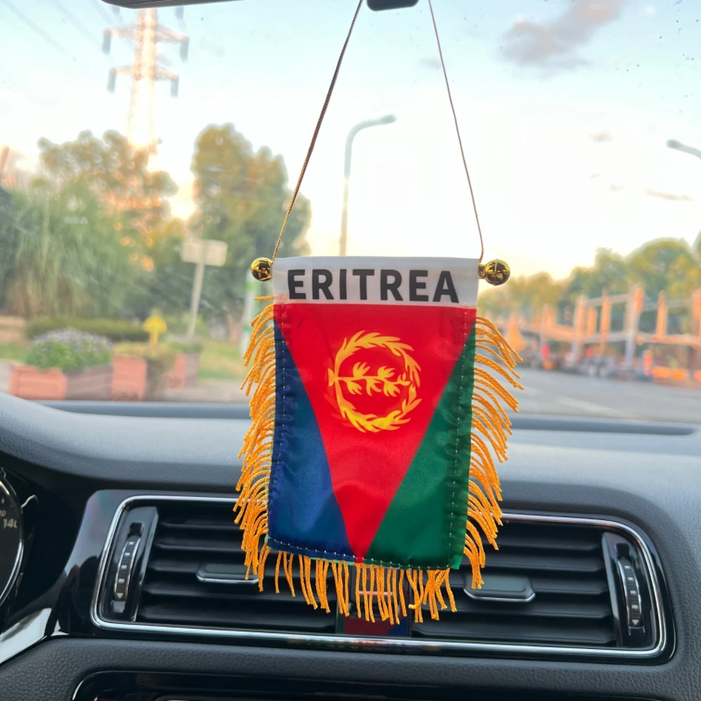 10x14cmEritrea Flag Car Window Decoration Polyester Hanging pennant Flags Eritrea FlagMini Pennant