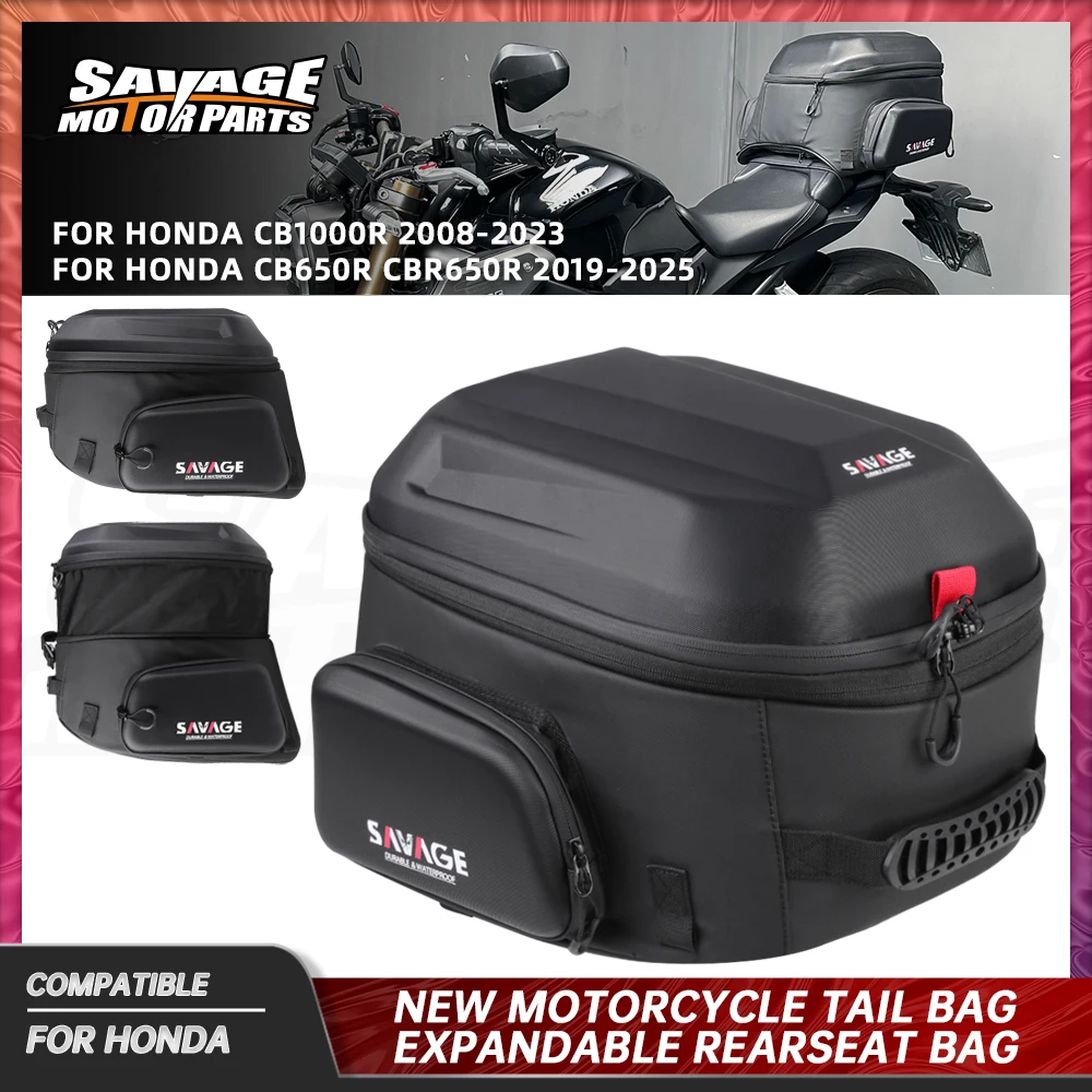 For Honda CBR650R CB650R 2025 Tail Bag Waterproof Tail Travel Rider Luggage CB1000R Rear Back Seat Bag Large Capacity Saddle Bag