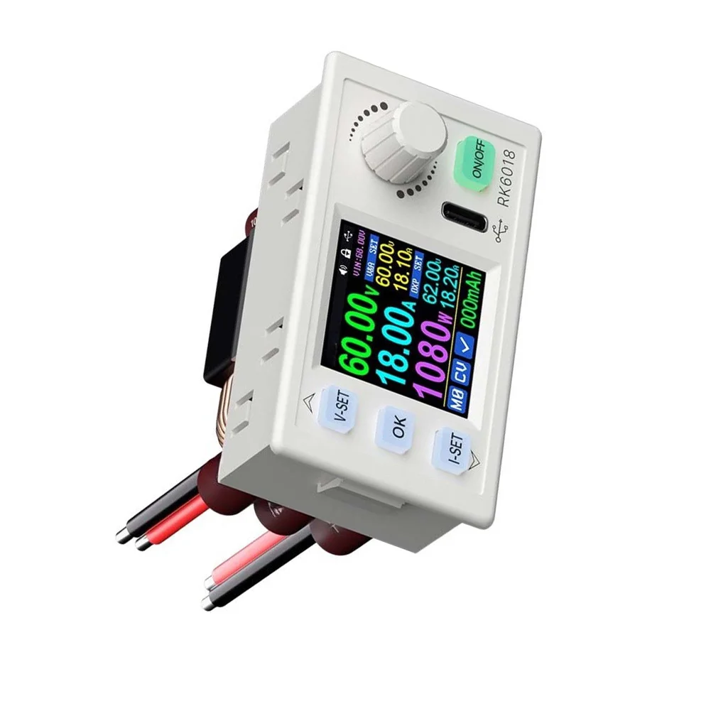 RK6018 Digital DC-DC Power Converter 1080W Adjustable 60V 18A Step Up Down Module With Color Screen PC Control For Lab Test Tool