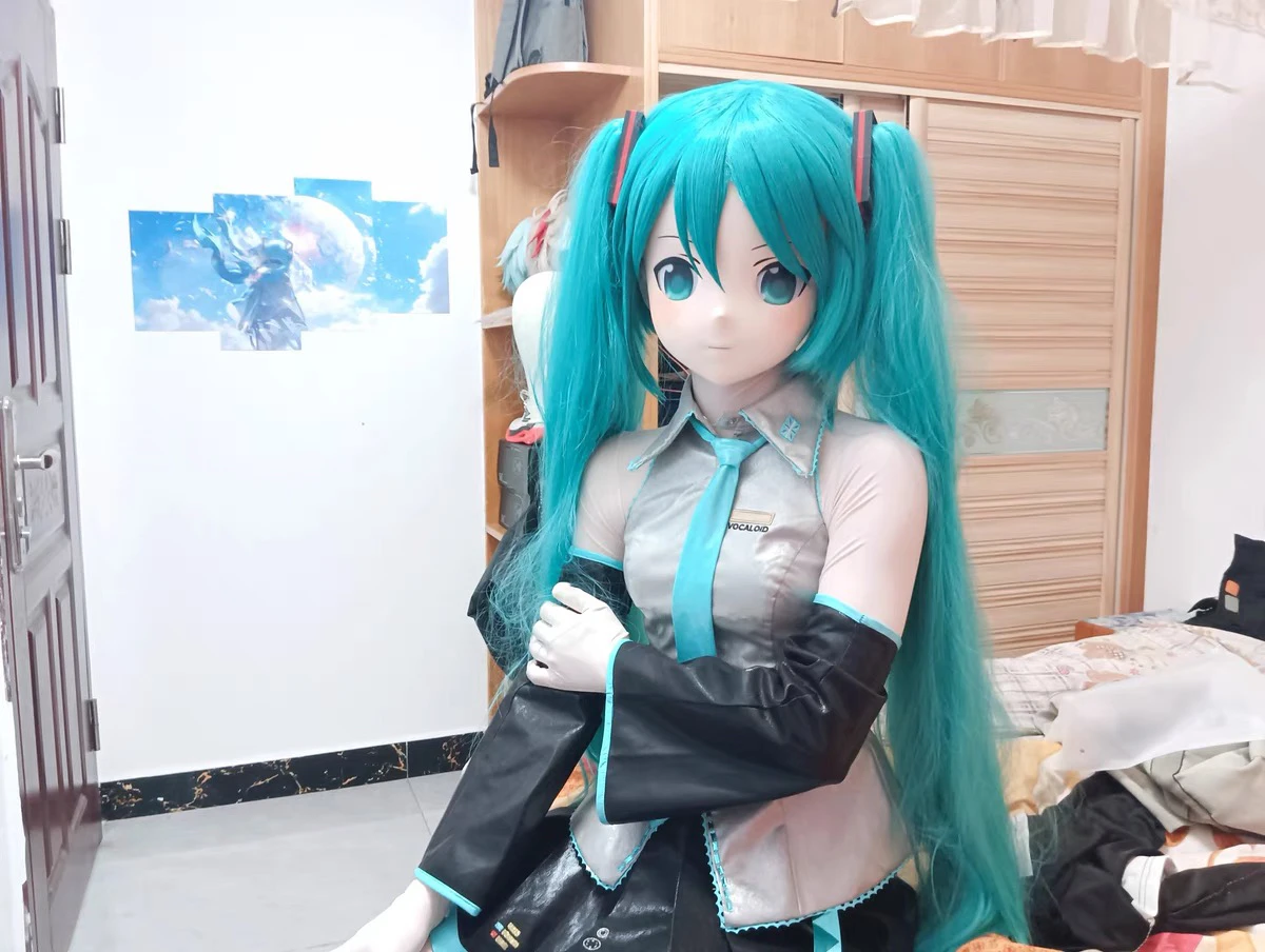 Dostosuj postać Kobieta/dziewczyna Żywica Kig Pełna głowa z zamkiem Anime Cosplay Japońskie anime Kigurumi Maska