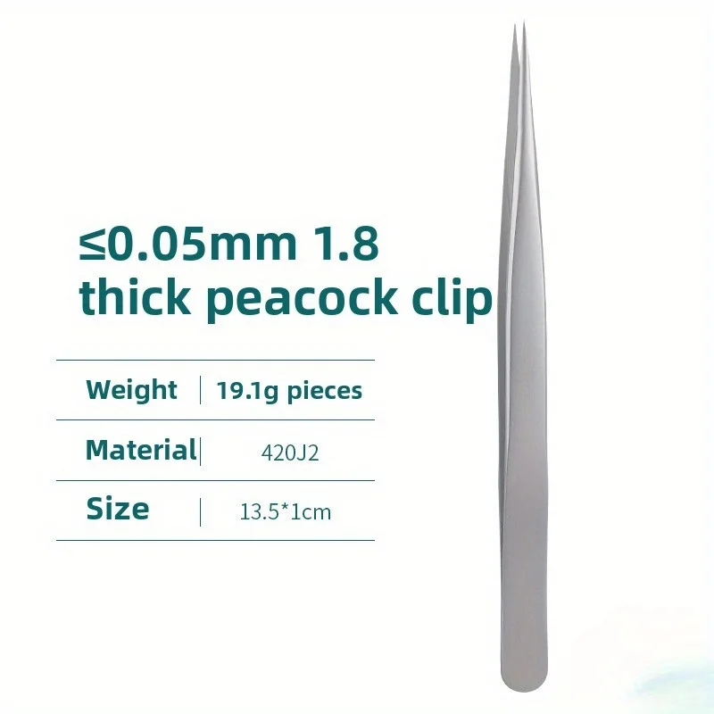 Pinzette professionali di bellezza ultra affilate in acciaio inossidabile per saloni e uso domestico Pinzette di precisione con manico lungo per punti neri e pavone