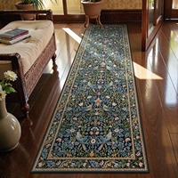 Hallway Carpet Corridor Runway Long Floor Mat Machine Washable Non-slip Bedroom Bedside Foot Mats Green Rug Home Decoration Rugs