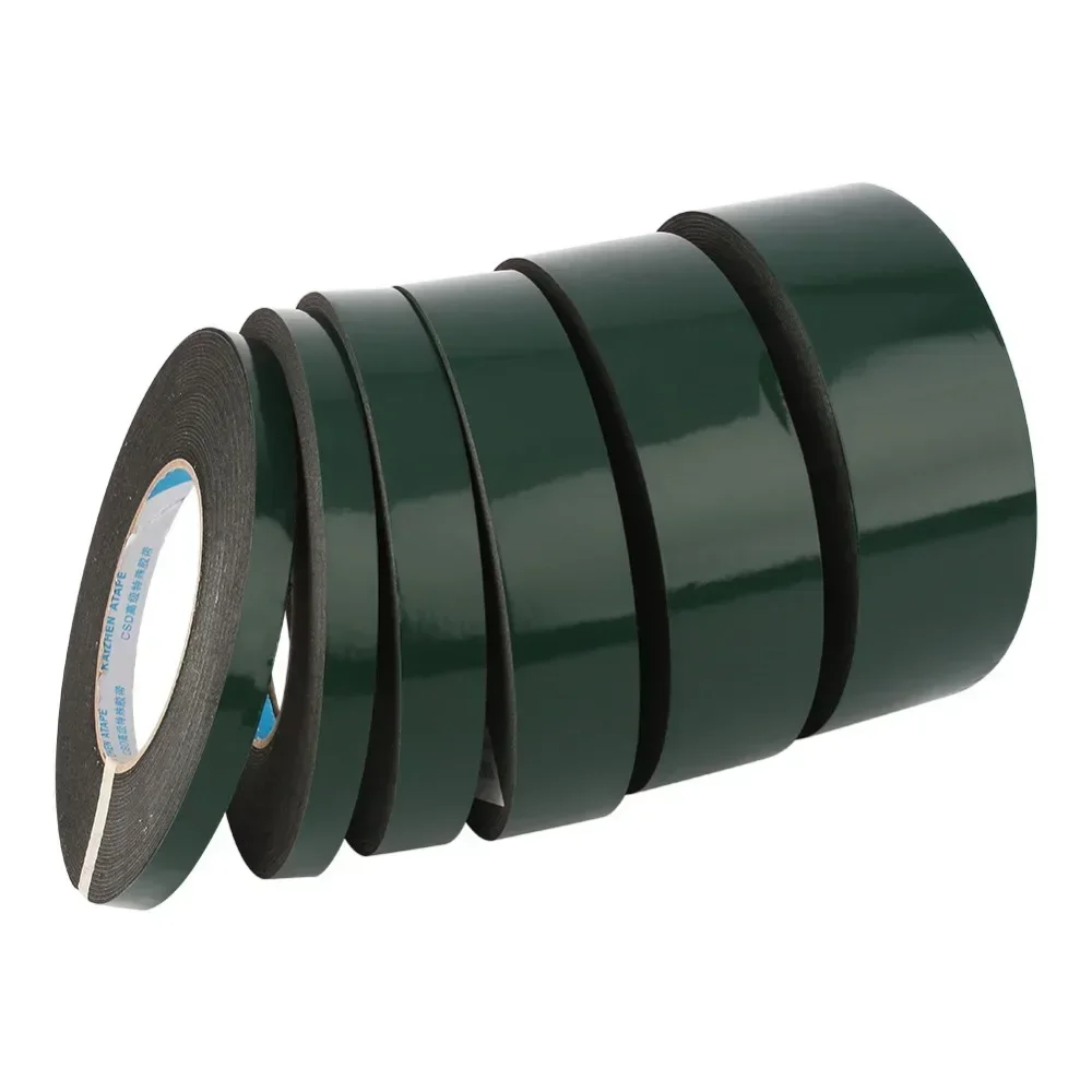 10m 10mmthick  PE foam double-sided tape green film black ornament fixed and pasted without any marks