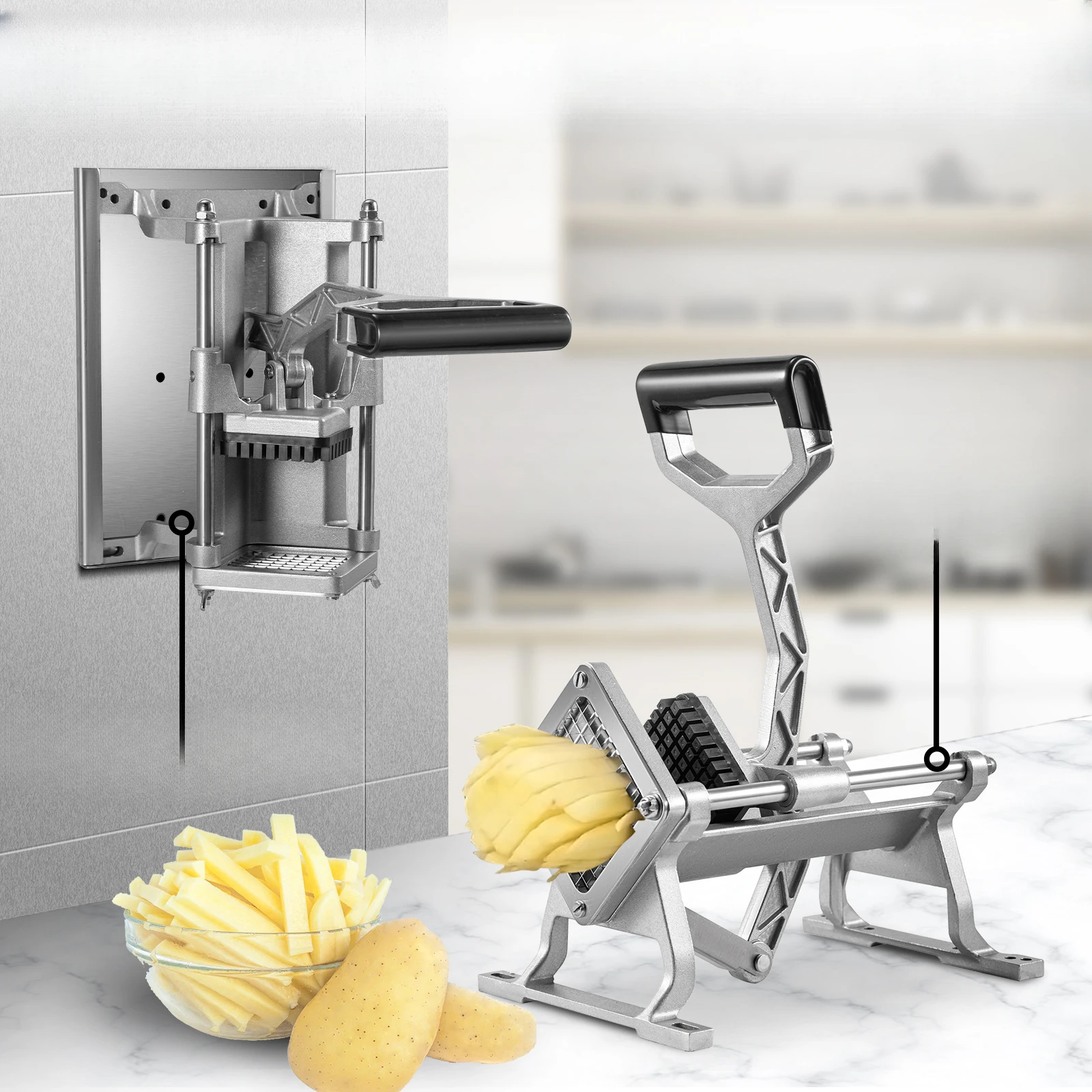 For Manual Potato Slicer Cutting Machine Fruit Vegetable Cutter Chopper With 4 Blades Household Food Processor Slicing Artifact