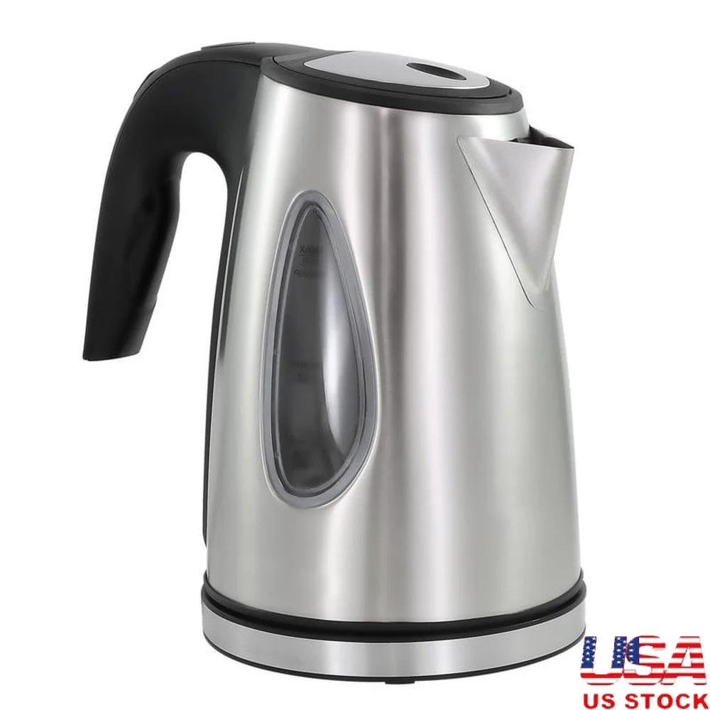 

Stainless Steel Cordless Electric Kettle 1.7L Automatic Shut-Off 360° Swivel Base Boil-Dry Protection Fast Boiling Hot Water