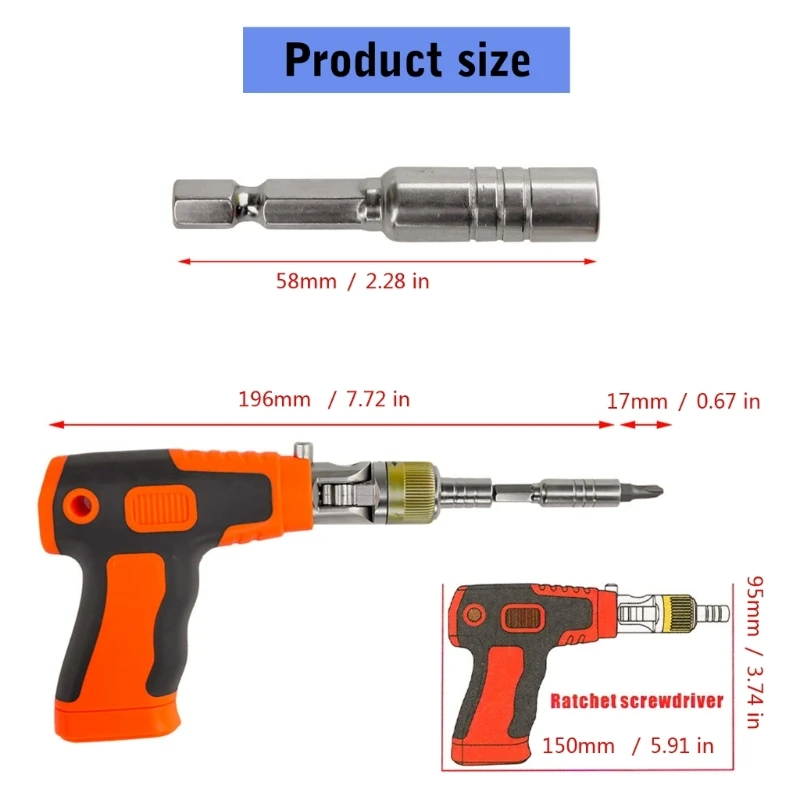 Suporte broca chave fenda catraca universal ferramenta desmontagem manual multifuncional ajustável metal 1/4in bits