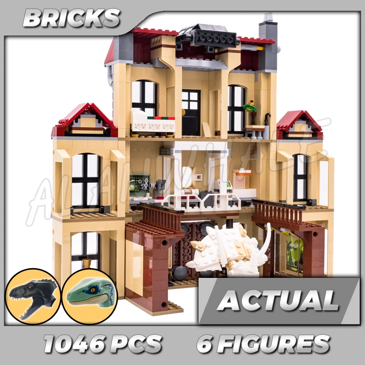 1019pcs Jurassic World Indoraptor Rampage at Estate Modular Museum Laboratory 10928 Building Kits Toys Compatible With Bricks