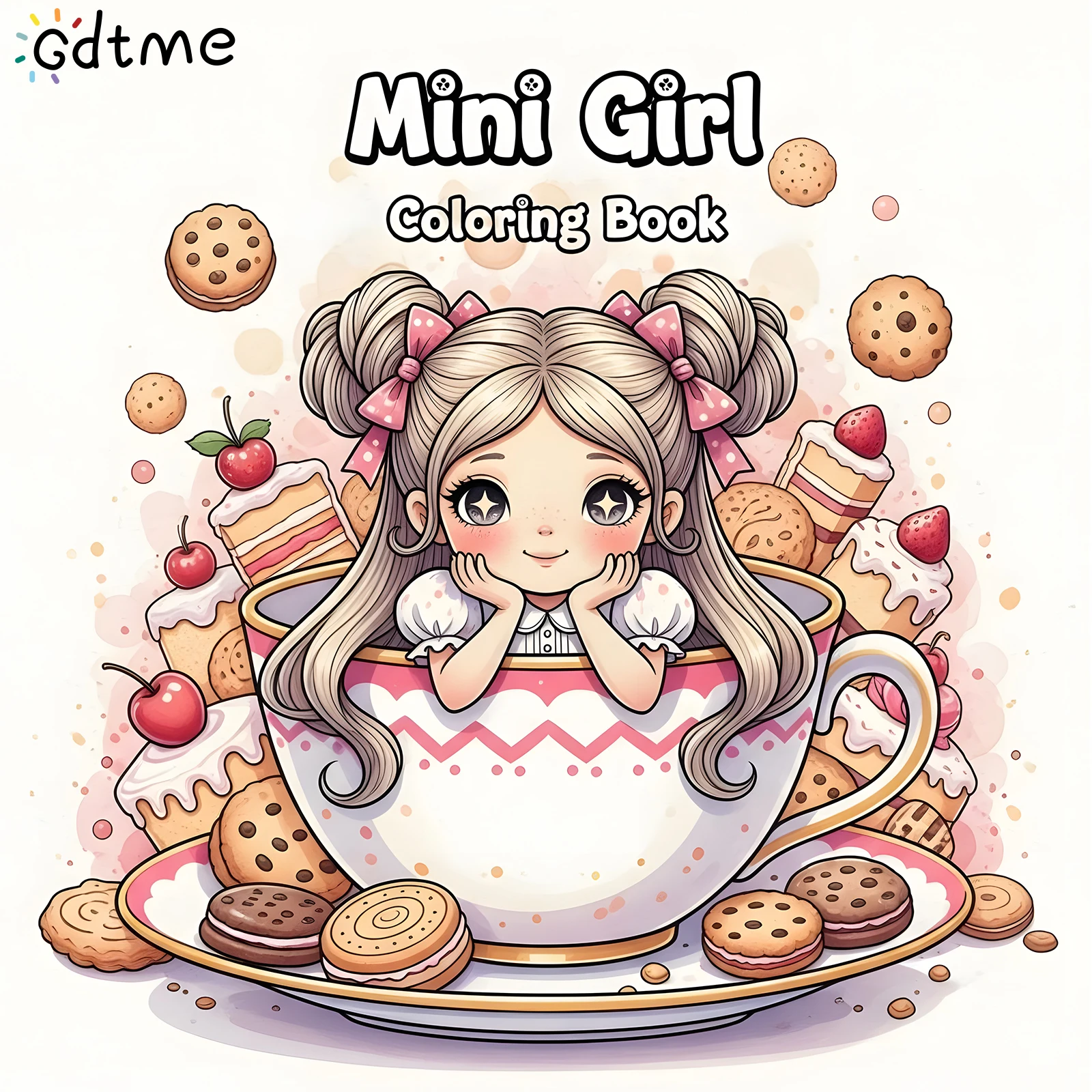 ミニガール 大人向けの大胆で簡単なパターンの塗り絵ブック かわいい描画ブック パーティーや誕生日に最適なギフト