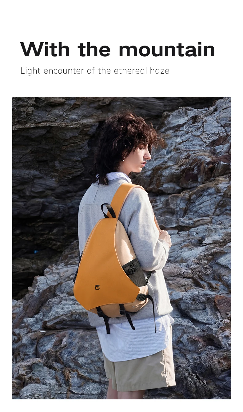 TANGCOOL Umhängetasche für Herren, wasserabweisender Umhängetaschen-Rucksack, große Kapazität, diebstahlsichere Brusttasche für Reisen, Wandern, täglichen Gebrauch – Detail 4