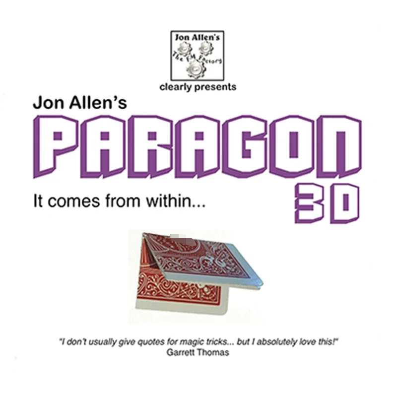 Paragon 3D by Jon Allen Close up Magic Trick Card To Clear Box Card Magic Magia Magie Magicians Prop Accessory Illusion Gimmick