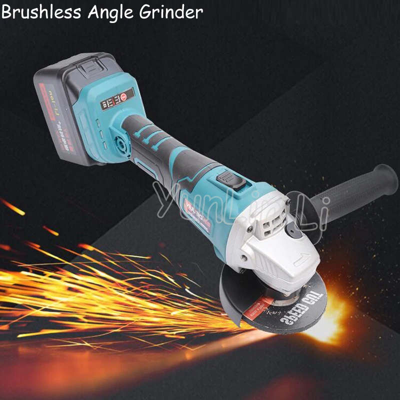 Angle Grinder Power Tools Industrial Wood Metal Cutting Machine Handheld Grinding Machine Polisher 2 Battery 128TV1