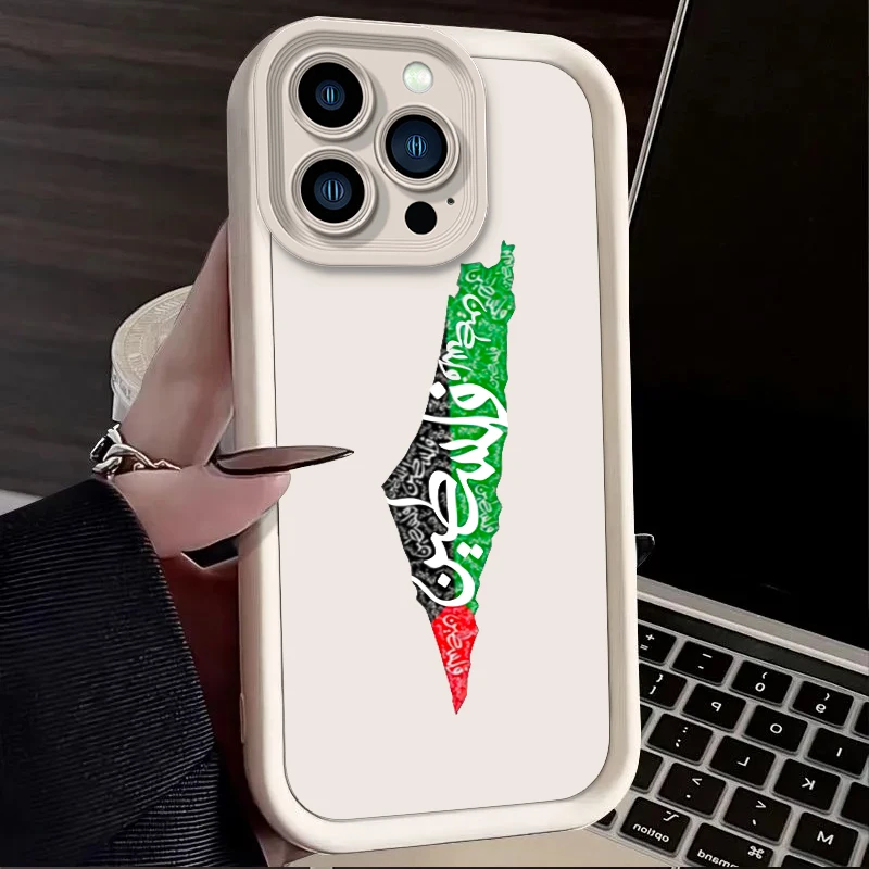 Palestine Flag Phone Case for iPhone 16 15 14 13 12 11 Pro Max XS X XR 8 7 6S 6 Plus SE 2020 Liquid Silicone Shockproof Cover