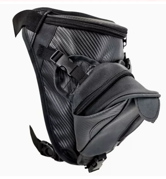 Motorcycle Leg Bag Waterproof Carbon Fiber Motorbike Drop Thigh Bag Multifunctional Waist Pack Outdoor Riding Hip Bag For Men Wo