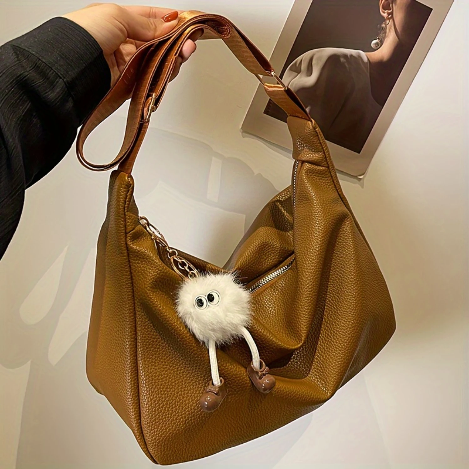 

Vintage Soft Crossbody Bag, Retro Hobo Shoulder Bag, Womens Fashion Handbag & Tote Purse Bubble wrap Cute organizer Ziplock bags