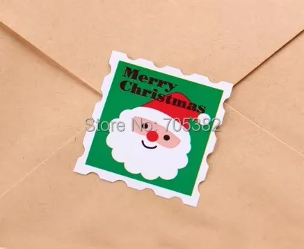 100pcs/lot New Christmas Santa Claus portrait Gift Seal stickers Label sticker (AA-121)