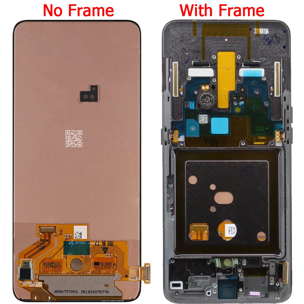 삼성 A80 A805F 용 LCD 디스플레이 스크린, 프레임 포함, 6.7 인치 SM-A805F LCD 터치 스크린 디지타이저 어셈블리, 신제품