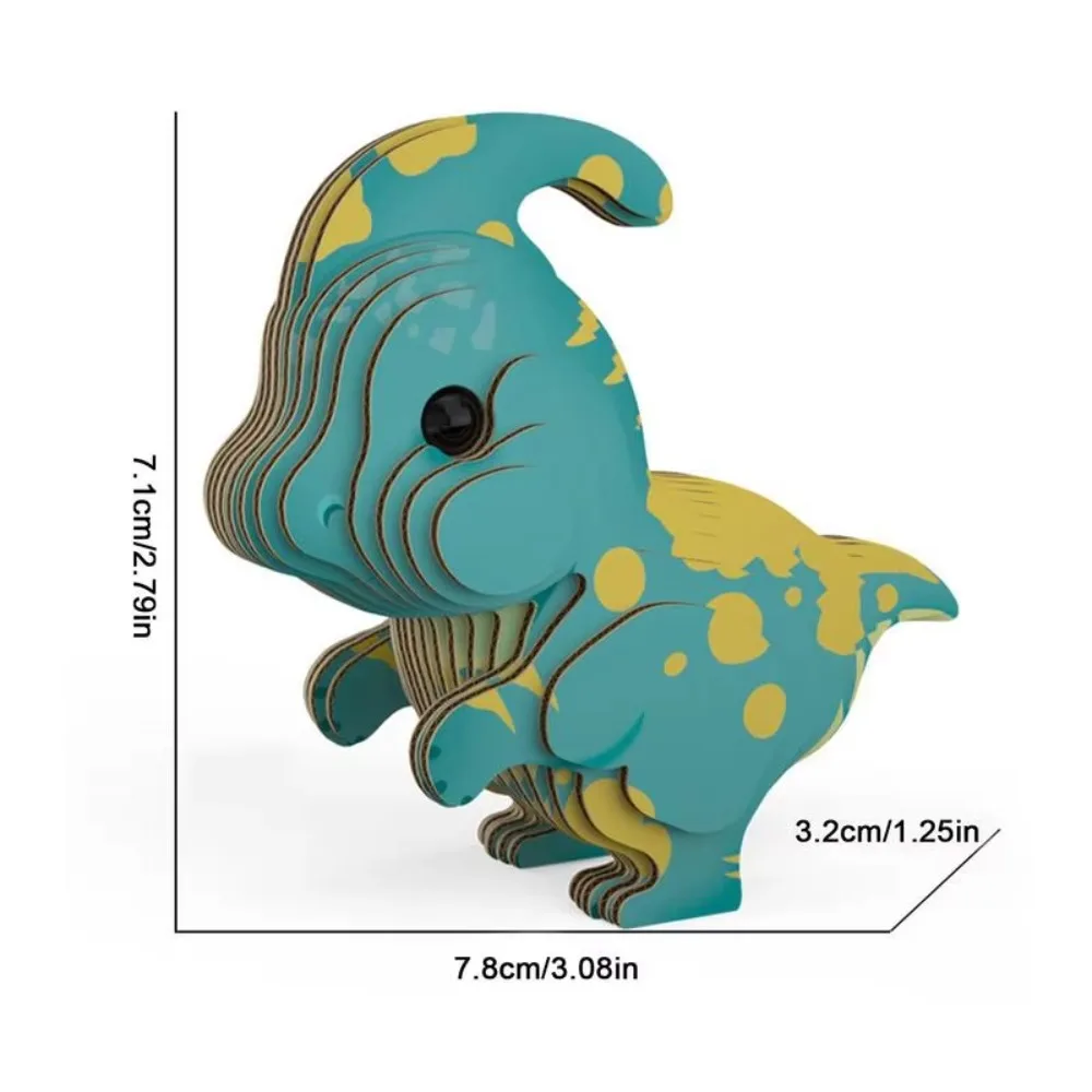 Rompecabezas de dinosaurio de cartón 3D, montaje tridimensional, rompecabezas de papel 3D de dinosaurio, modelo Animal Montessori