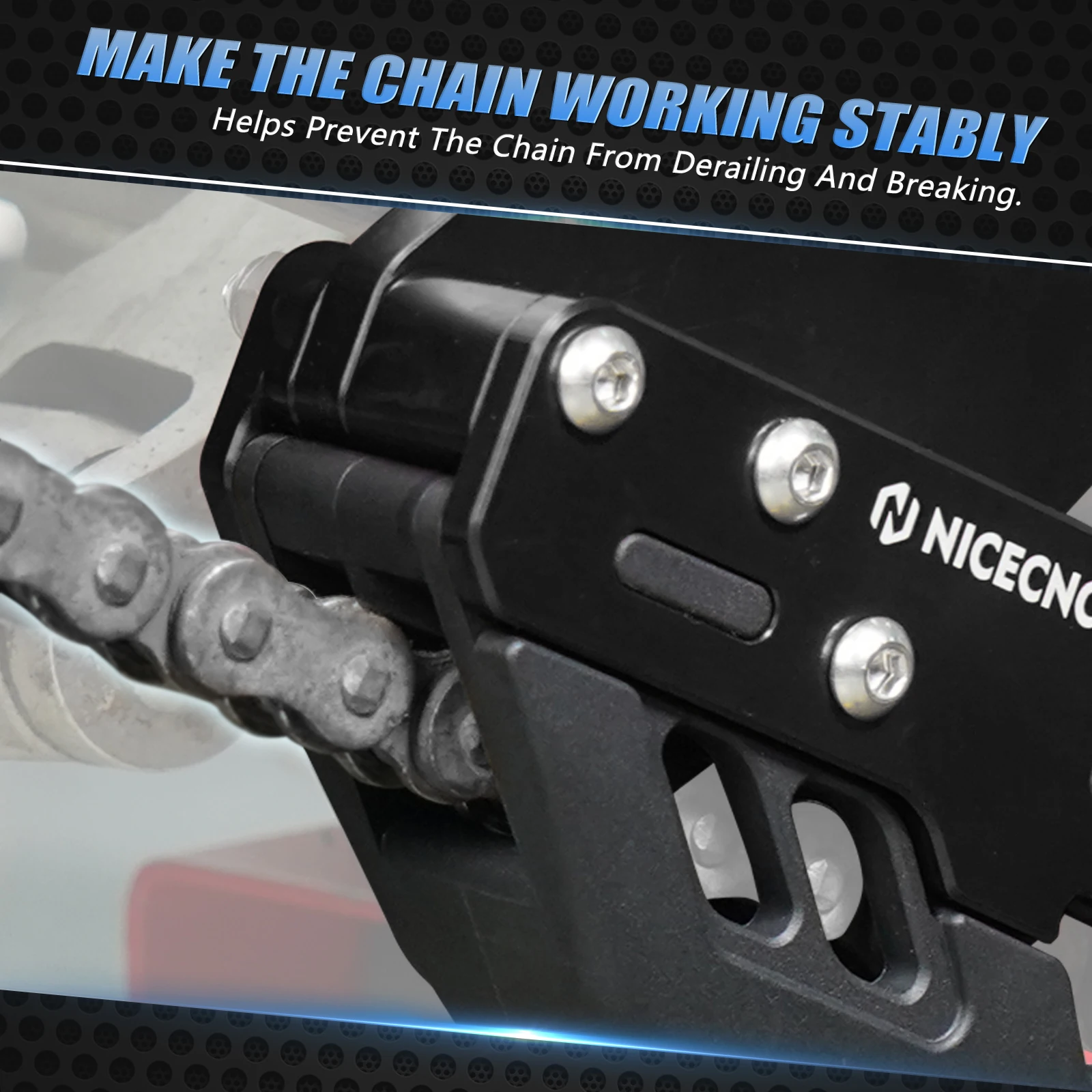 NICECNC Für Honda TRX450R 2006-2009 TRX ATV Hinterer Schwingarm Kettenführungsschutz TRX450ER 2006-2014 Geräuschreduzierung – Detail 12