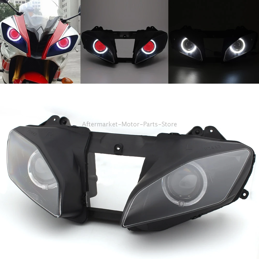 For Yamaha YZFR6 YZF R6 2006-2007 Motorcycle Headlight Angel Devil Eyes LED Head Light Lamp HID Projector Headlight Assembly