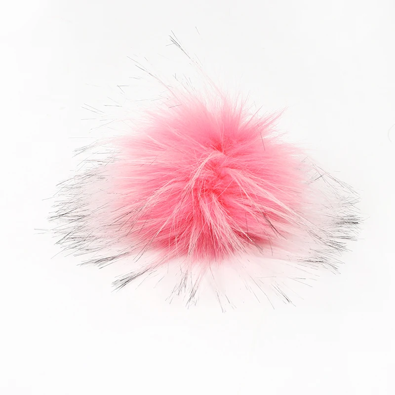 Winter bunte DIY 10cm Kunst pelz Ball für Mützen Kappe Kunst pelz Pompon Haarball für Hut Tasche Schuhe mit Druckknöpfen