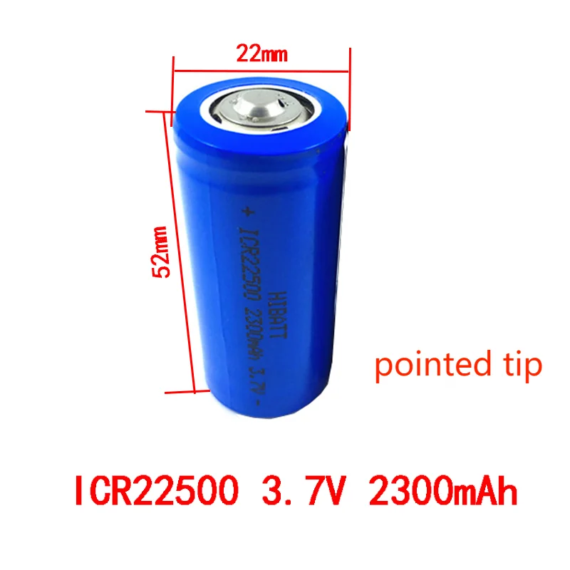 22500 3.7V lithium battery ICR22500 replaces 3 AAA dry batteries for natural gas flashlight