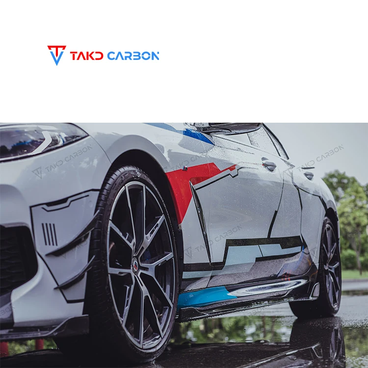 

Dry Carbon Fiber Perfect Fitment Car Side Bumper Skirts Extension Side Skirts Lip for bmws 8 Series 840i 850i G14 G15 2019-2023