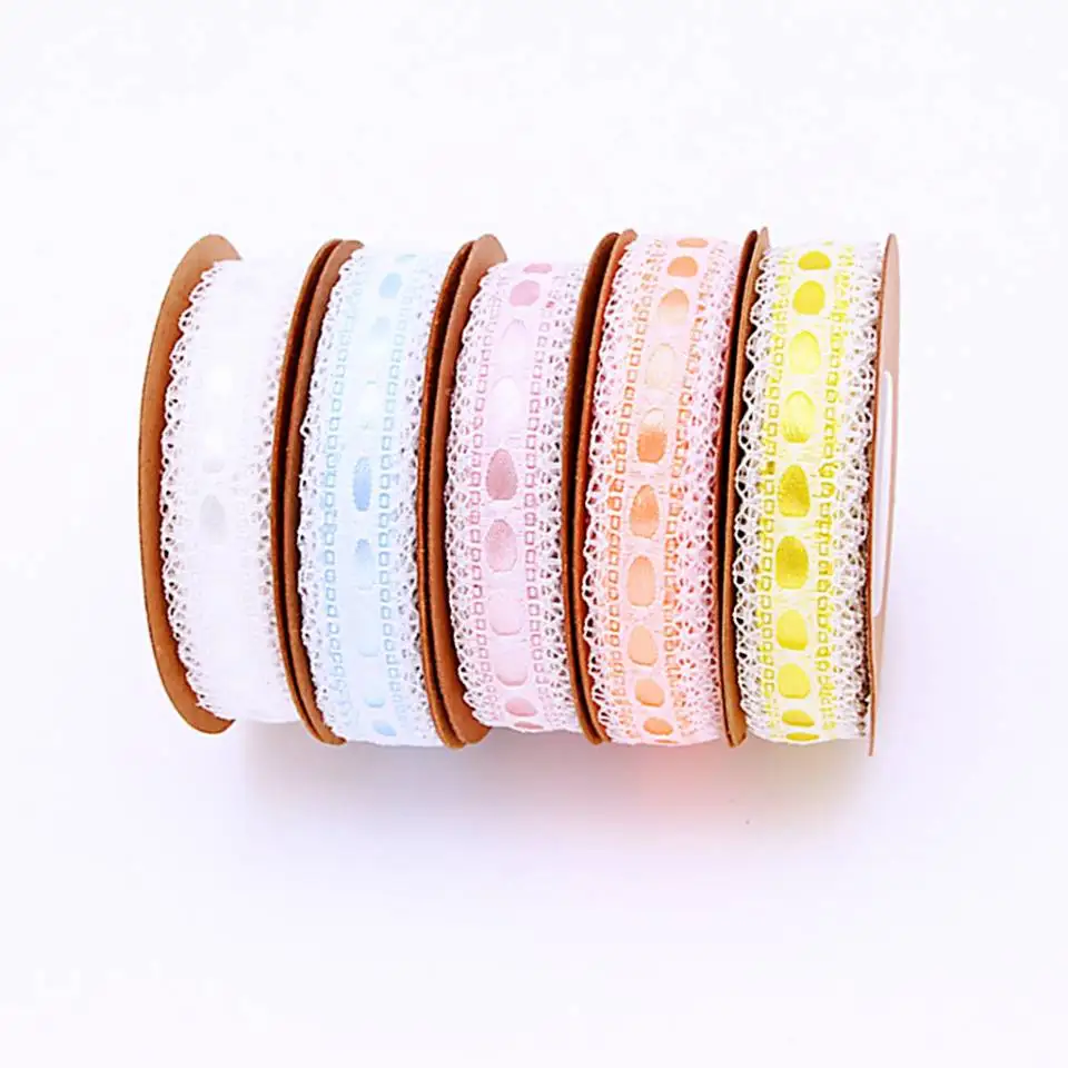 15mm wide /5m lace ribbon DIY handmade material Headwear Hair bow home crafts clothing accessories