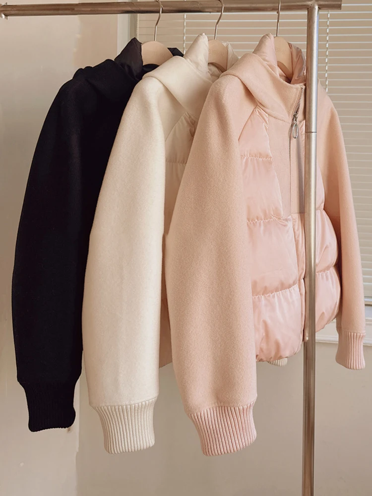 Autunno Inverno Casual Allentato Piumino da donna in cotone Jaet Zipper Splicing Design Ele Pane Cappotto in cotone Sli Pendolarismo Sle