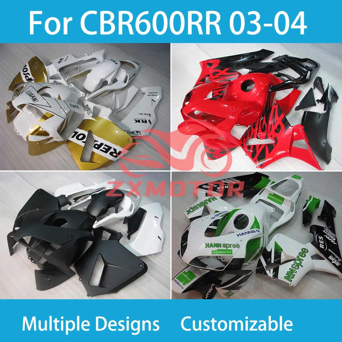 

CBR600RR 2003 2004 Motorcycle Fairing Set for Honda CBR 600RR 03 04 Dirt Bike Motorcycle Plastics Fairings