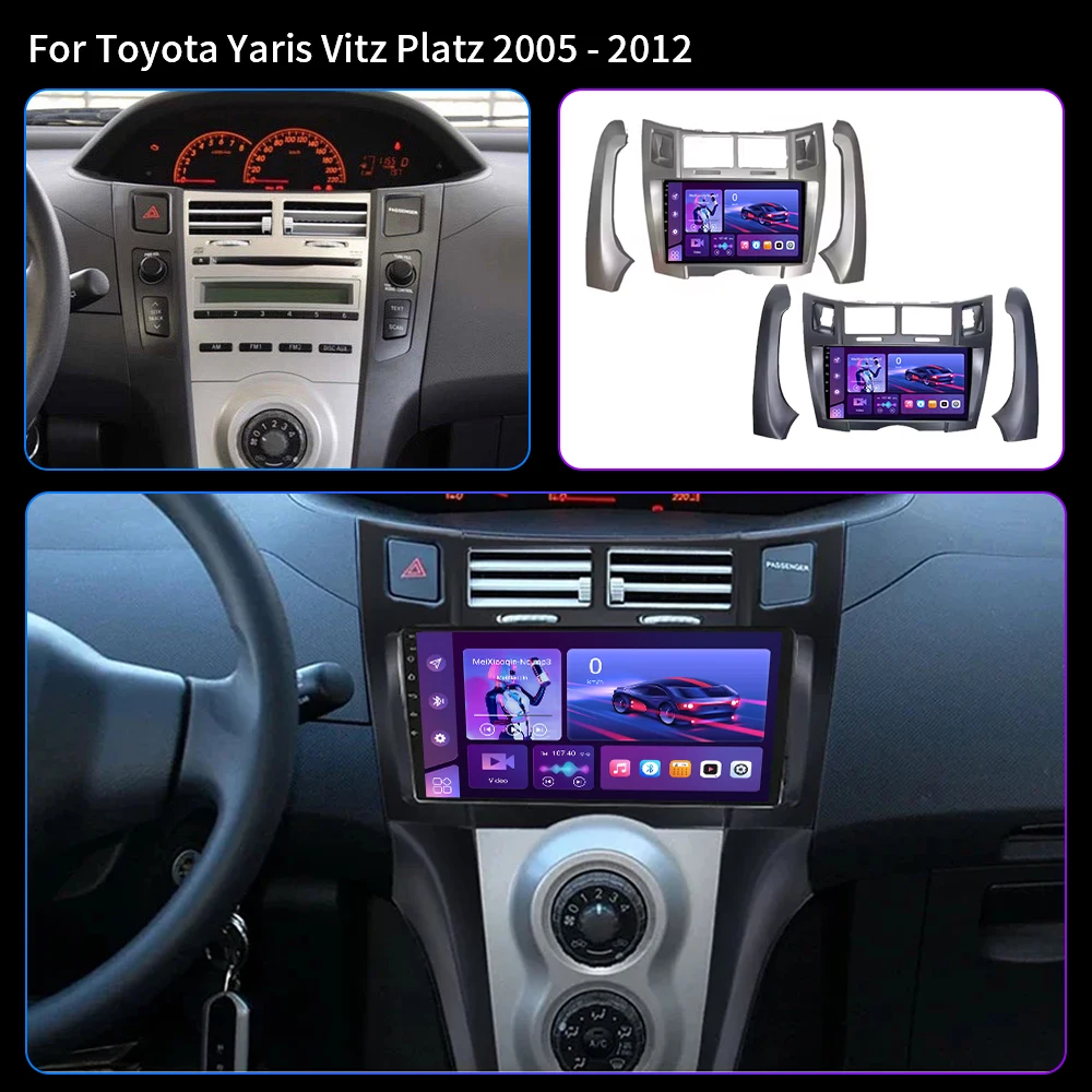 Android 16 For Toyota Yaris Vizi 2005 2006 2007 - 2012 Car Radio Multimedia Player Radio XP90 Carplay Auto GPS Navigator Stereo