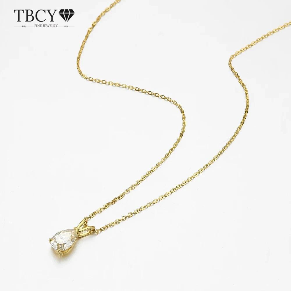 

TBCYD 6*9mm 1.5CT Pear Cut Moissanite Necklace Pendants For Women S925 Sliver Teardrop-shaped Diamond Luxury Neck Chain Jewelry