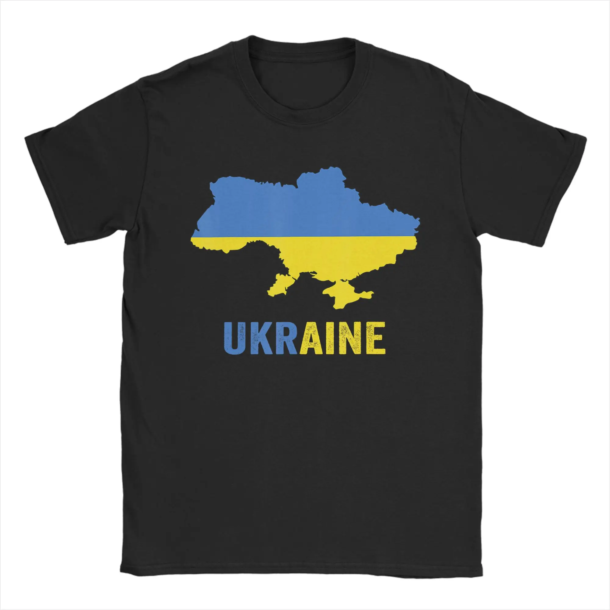 Ukraine Map Ukrainian T-Shirt Men  Fun 100% Cotton Tee Shirt Round Collar Short Sleeve T Shirt 4XL 5XL Clothing