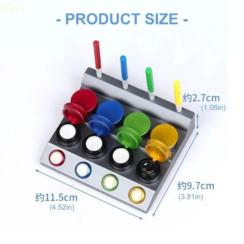 E56A 4 Dish Timepiece Lubrication Kits Watch Oiler Dishes With Fine Tip Applicators