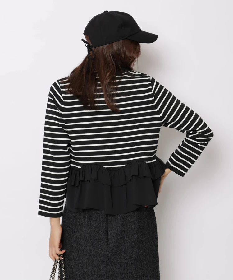 Fashionable Stripe Knitted Sweater Loose Fit Color Block Neckline Long Sleeve Women's Autumn Winter Casual Style Breathable
