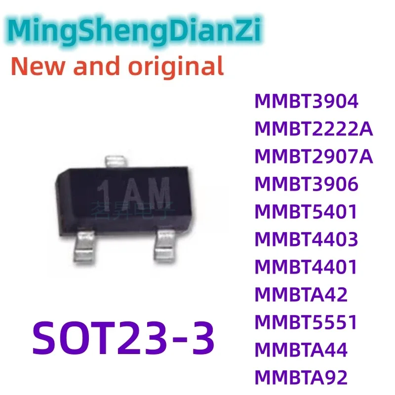 100PCS MMBT2222A MMBT2907A MMBT3904 MMBT3906 MMBT4401 MMBT4403 MMBT5401 MMBT5551 MMBTA42 MMBTA44 MMBTA92 Bipolar Transistoren