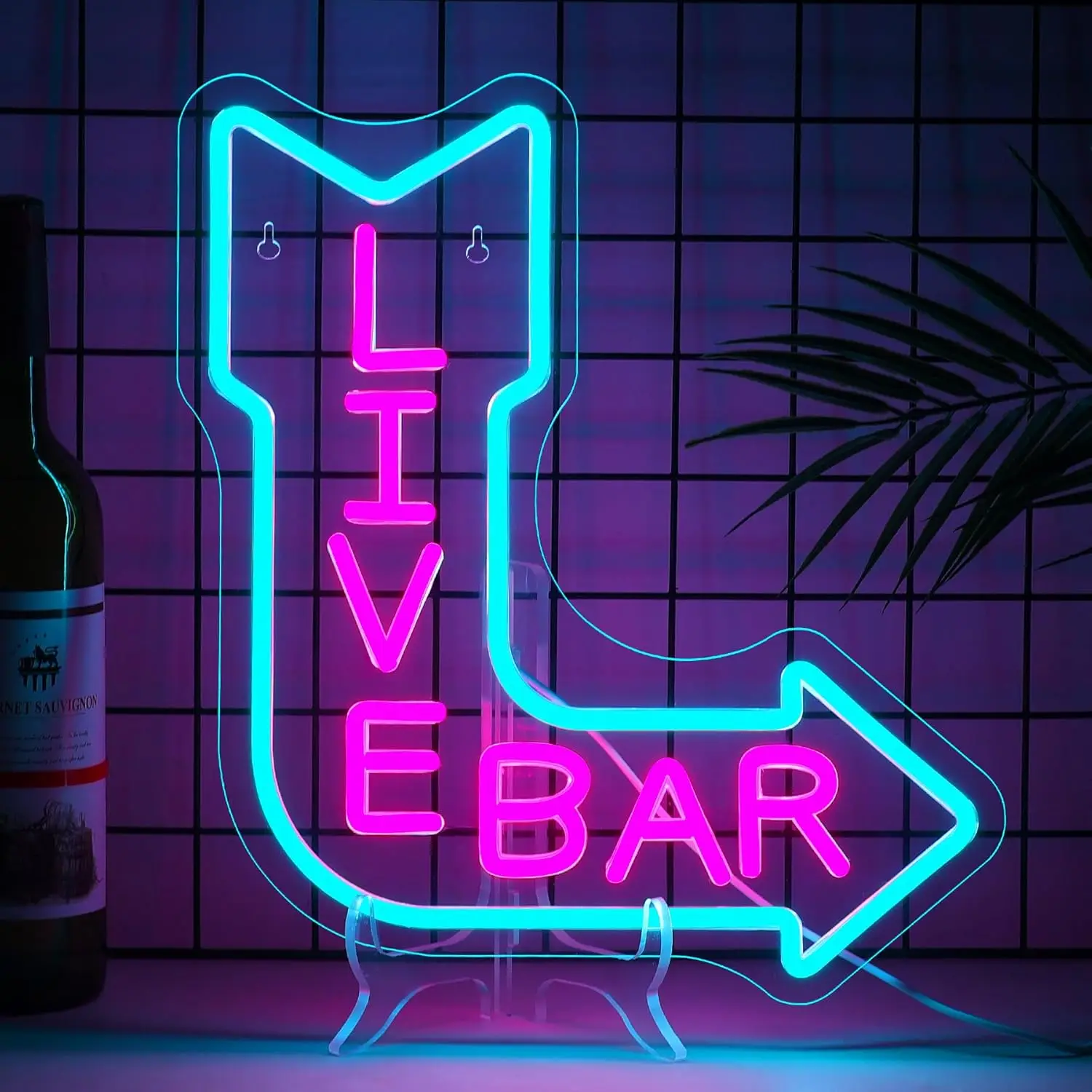 

LIVE BAR Neon Sign for Wall Decor Man Cave Bar Beer Home Art Neon Light LED Neon Lights Signs with Dimmer for Bedroom Office Hot