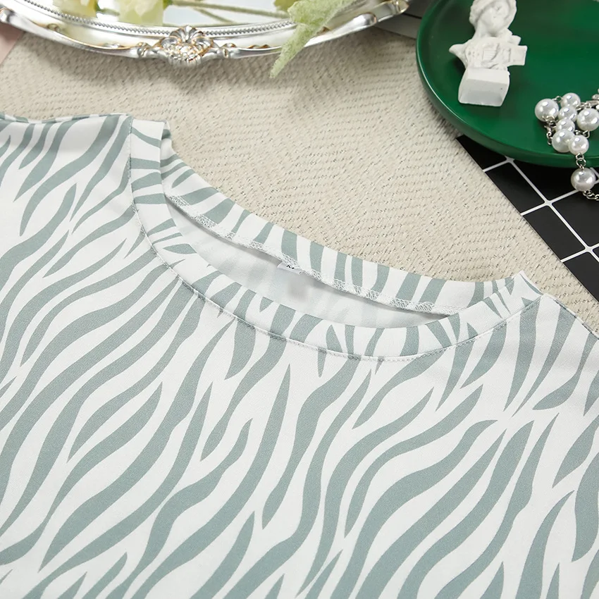 Pajamas Sets 2024 Knitted Round Neck Short Sleeve Short Pants 2-Piece Set Soft and Comfortable Women's Loungewear Sleepwear