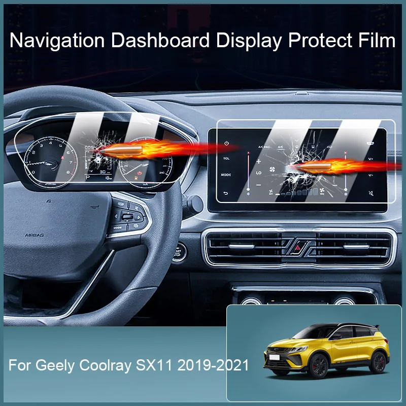 For GEELY COOLRAY SX11 2019-2021Car GPS Navigation Screen Protect Tempered Film Dashboard Display TPU Sticker Internal Accessory