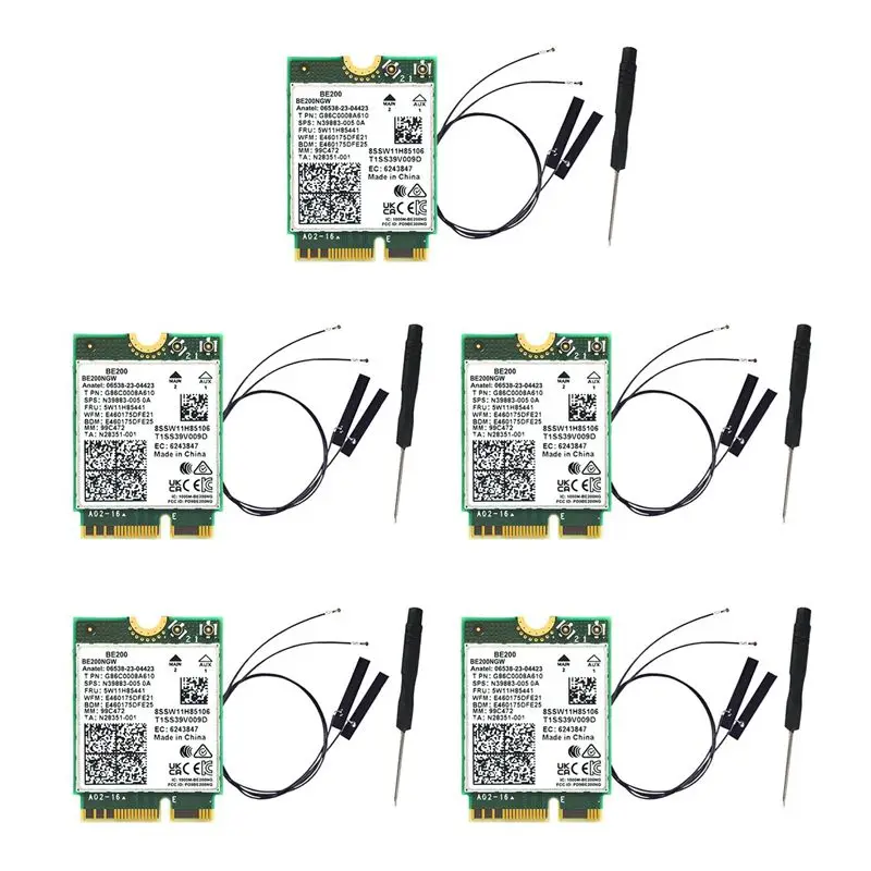 

Superior-2X WIFI 7 BE200 BE200NGW Wifi Card+Antenna BT 5.4 802.11AX Tri-Band M.2 NGFF Wireless Network Adapter For Win10/11