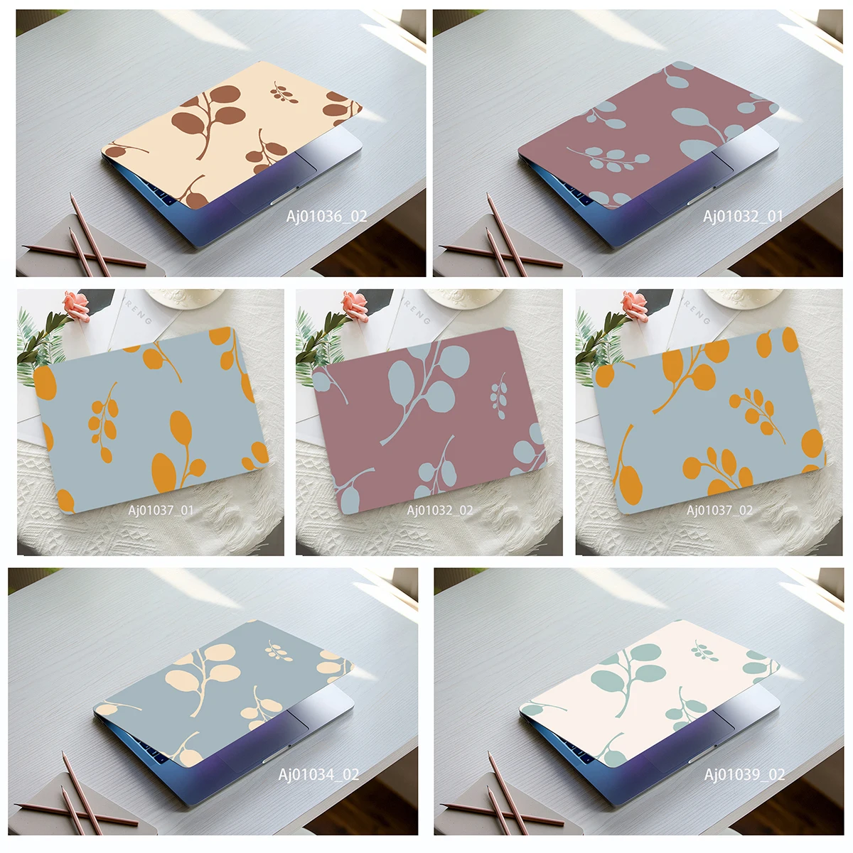 

Eucalyptus Laptop Sticker, Removable Waterproof Decal, Minimalist Plant Pattern, Notebook Skin Cover Decor