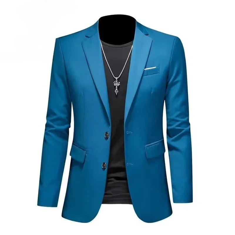 Weiße formelle Jacken für Herren, zwei Knöpfe, langärmelig, koreanische Herrenanzugjacken, Bürokleidung, Hochzeitsblazer – Detail 8