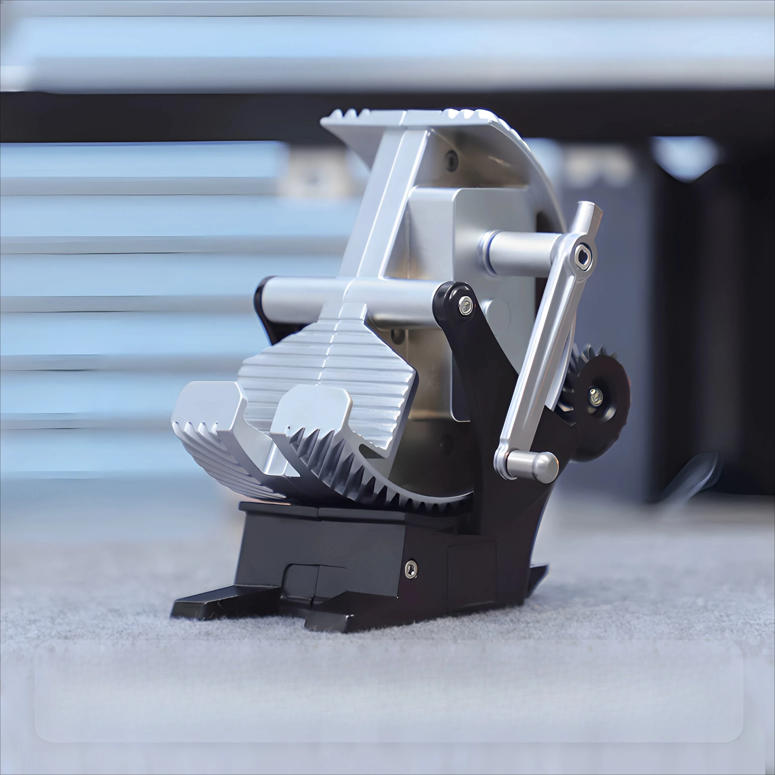 All-metal mechanical alloy serrated knob gear hand crank power generation mobile phone holder