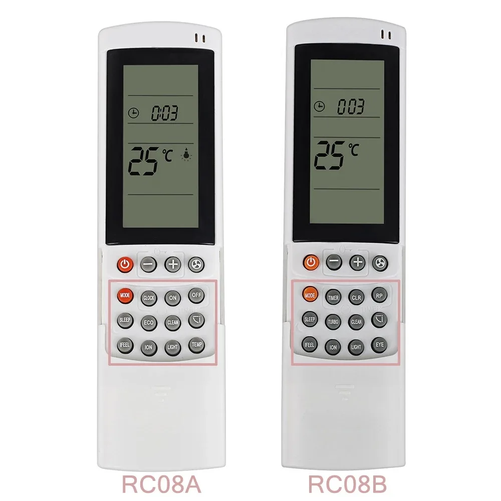 Control Remoto Infrarrojo RC08B RC08A para Aire Acondicionado Airwell Electra Geli, Control Remoto de Repuesto
