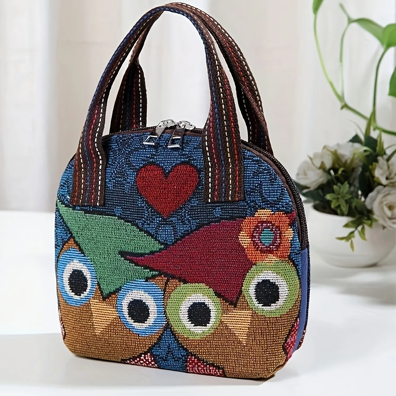 

1pc Women'S Owl Cute Handbag - Lightweight Large Capacity Organizer Handbag Storage For Girl Travel Bags