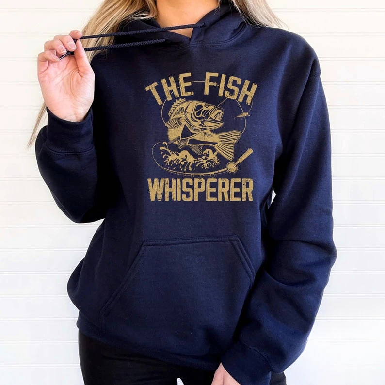 Fishing Lover Hoodie Boys Fishing Mens Vintage Men Clothing Fisherman Gift The Fish Whisperer Fathers Day Hoodies Pullover Tops