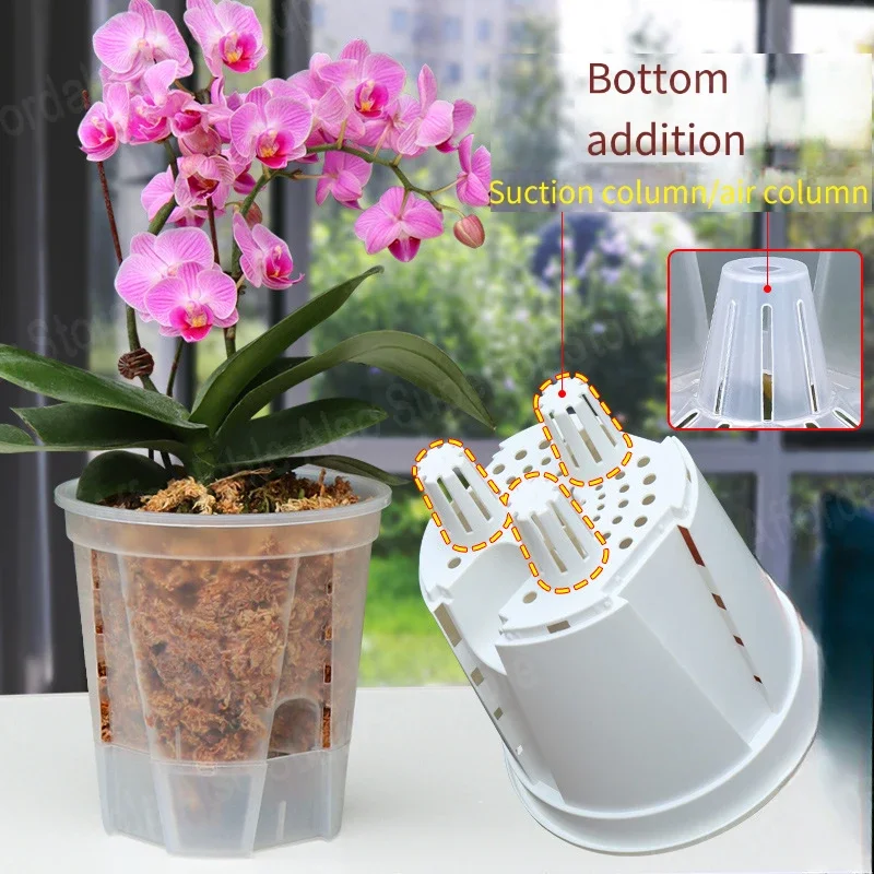 Water storage transparent small flower pot Qingshan pot Phalaenopsis breathable root control pots self-absorbing flower pots