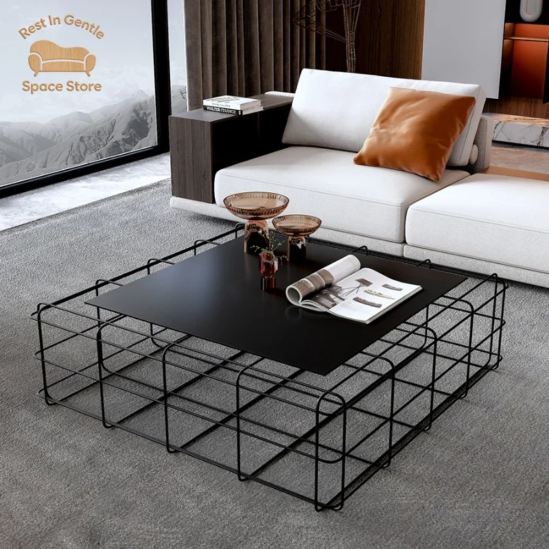 Modern Simple Coffee Table Aesthetic Metal Decoration Minimalist Coffee Table Decoration Industrial Couchtisch Patio Furniture