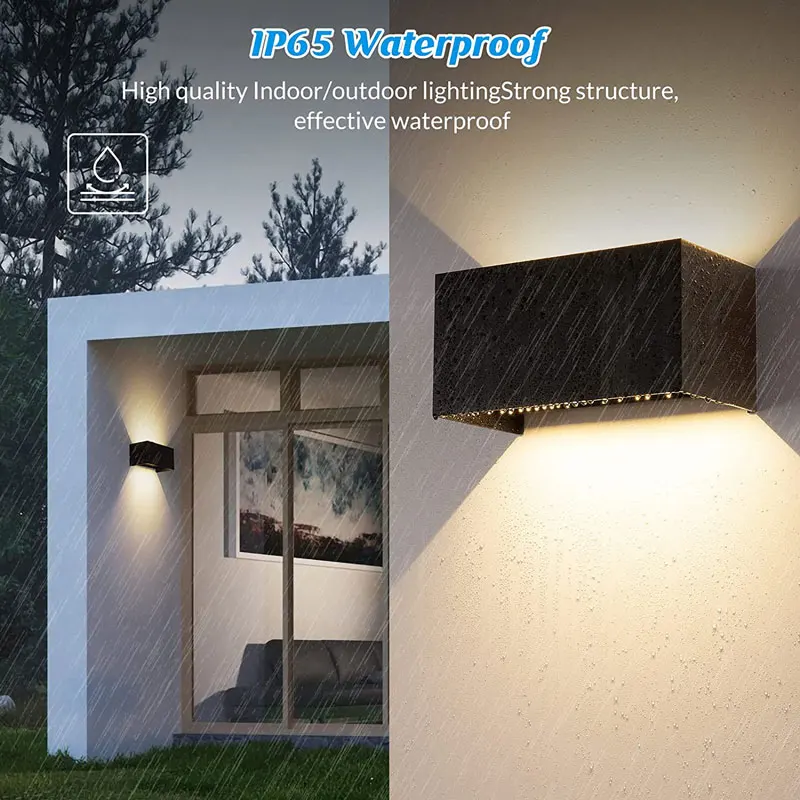 وحدة إضاءة LED جداريّة مصباح في الهواء الطلق مقاوم للماء IP65 الداخلية الجدار ضوء الشرفة مصابيح حديقة غرفة المعيشة الشارع الممر الدرج الإضاءة 24 واط