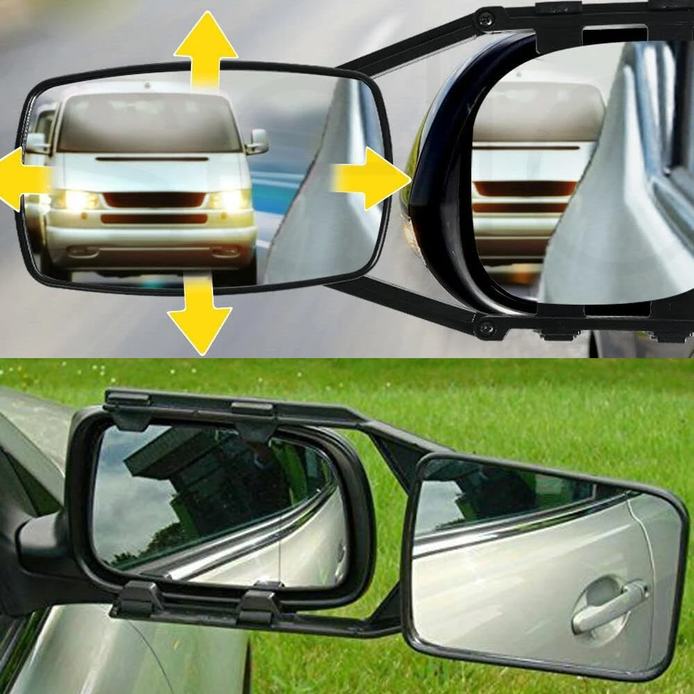 Car Trailer Auxiliary Rearview Mirror Universal Caravan Trailers Towing Mirror Extension for Clip-on View Side Spot Blind Mirror